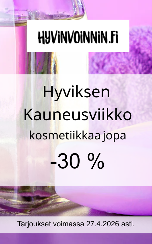 Hyvinvoinnin.fi kauneusviikko tarjous kosmetiikka -30 %